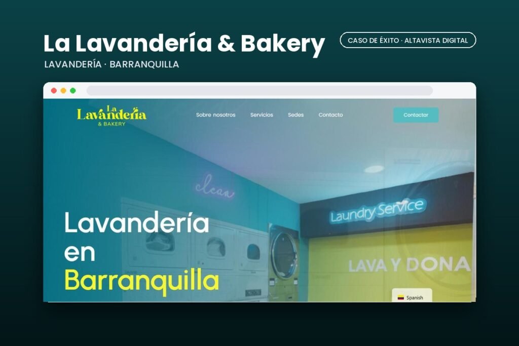 Página web de La Lavandería & Bakery diseñada por Altavista Digital