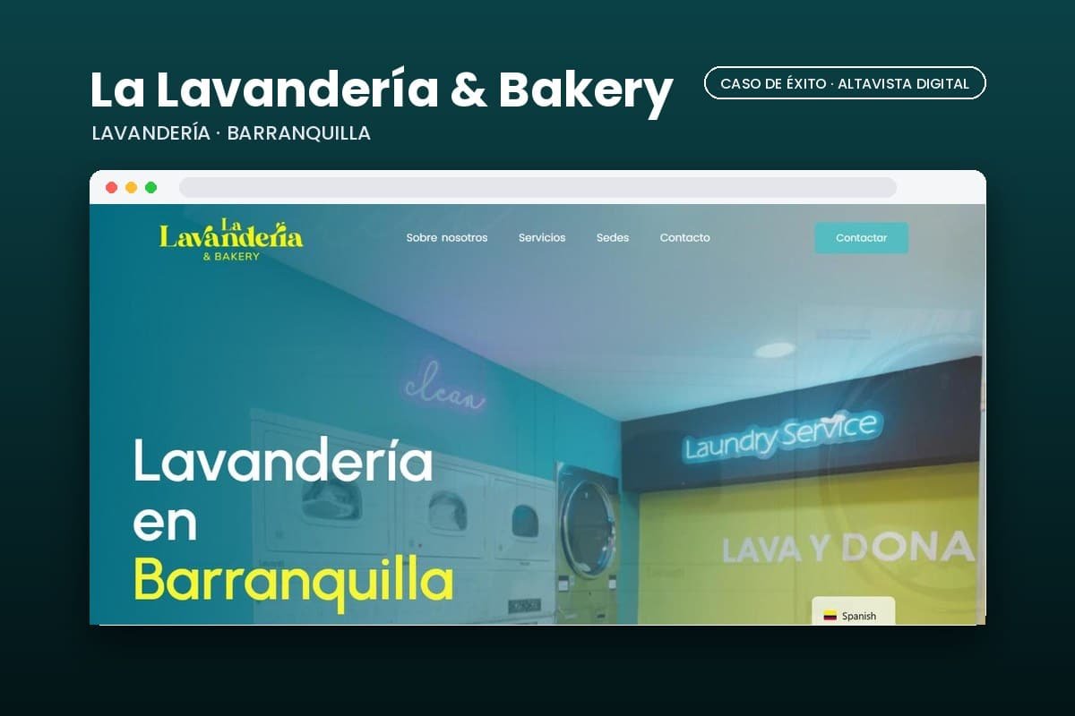 Página web de La Lavandería & Bakery diseñada por Altavista Digital