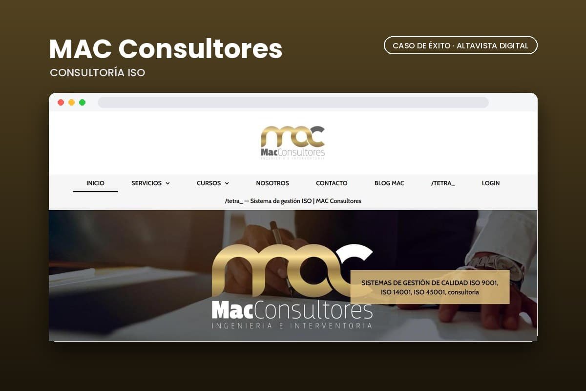 Página web de MAC Consultores diseñada por Altavista Digital