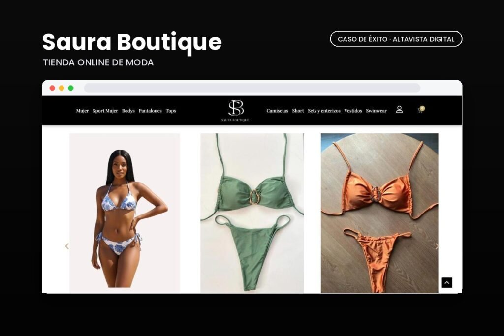 Página web de Saura Boutique diseñada por Altavista Digital