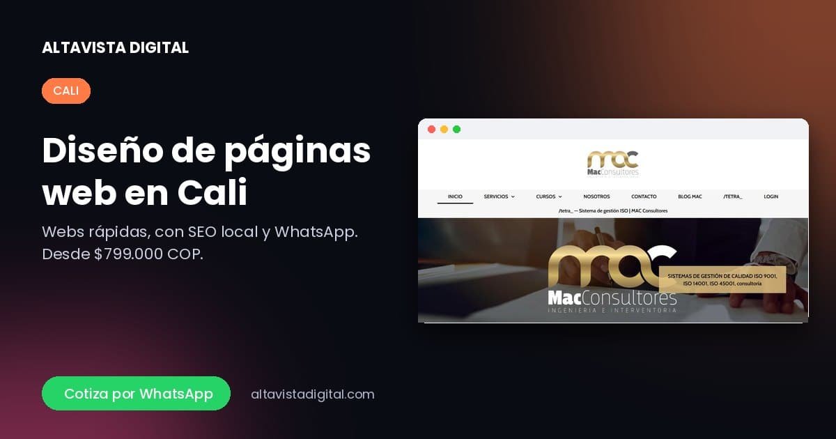 Diseño de páginas web en Cali — Altavista Digital