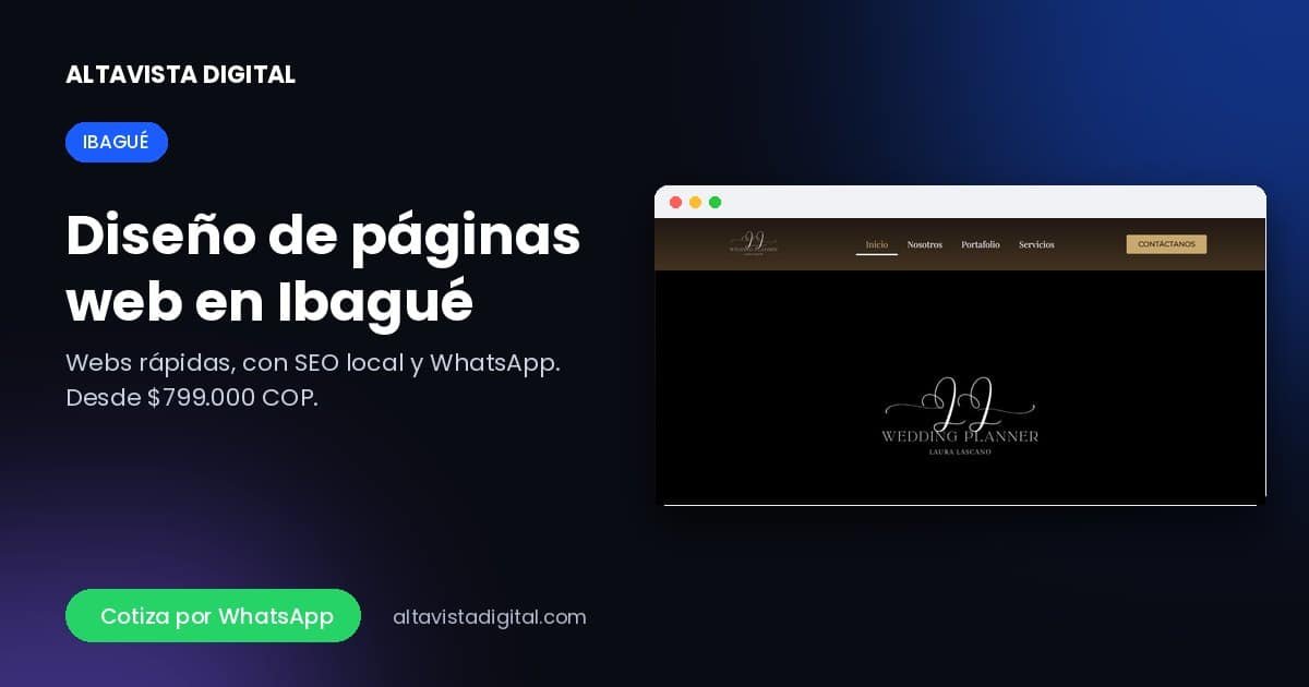 Diseño de páginas web en Ibagué — Altavista Digital