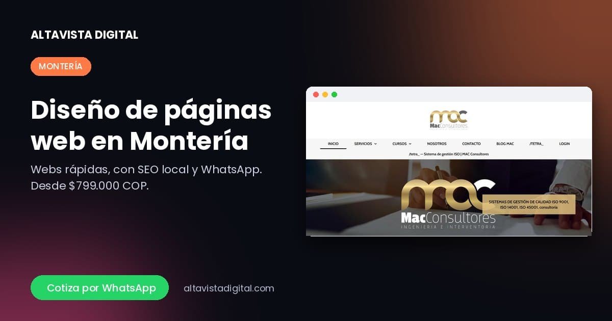Diseño de páginas web en Montería — Altavista Digital