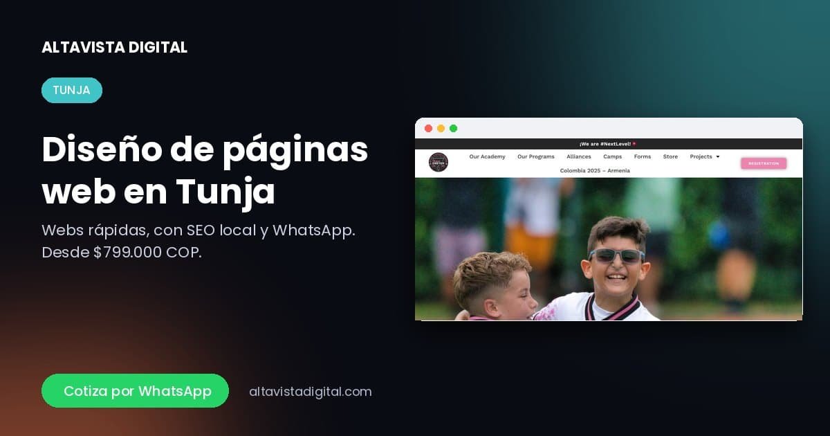 Diseño de páginas web en Tunja — Altavista Digital