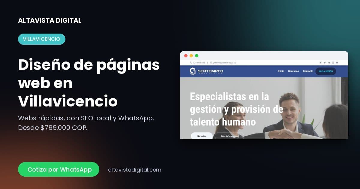 Diseño de páginas web en Villavicencio — Altavista Digital