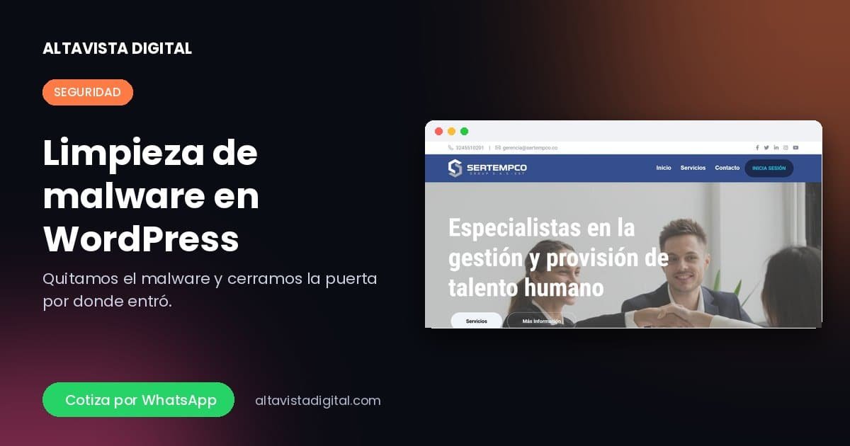 Limpieza de malware en WordPress — Altavista Digital