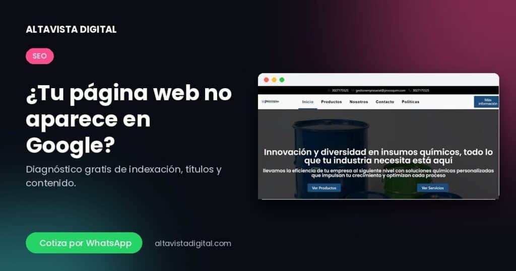 Tu página web no aparece en Google — Altavista Digital