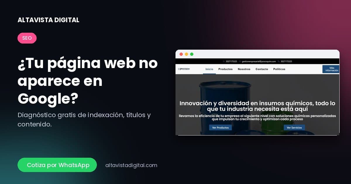 Tu página web no aparece en Google — Altavista Digital