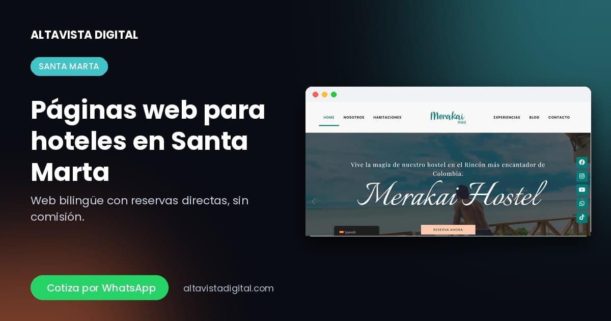 Páginas web para hoteles en Santa Marta — Altavista Digital