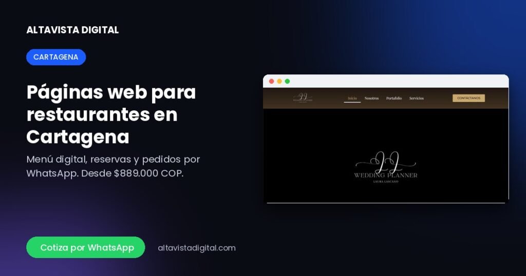 Páginas web para restaurantes en Cartagena — Altavista Digital